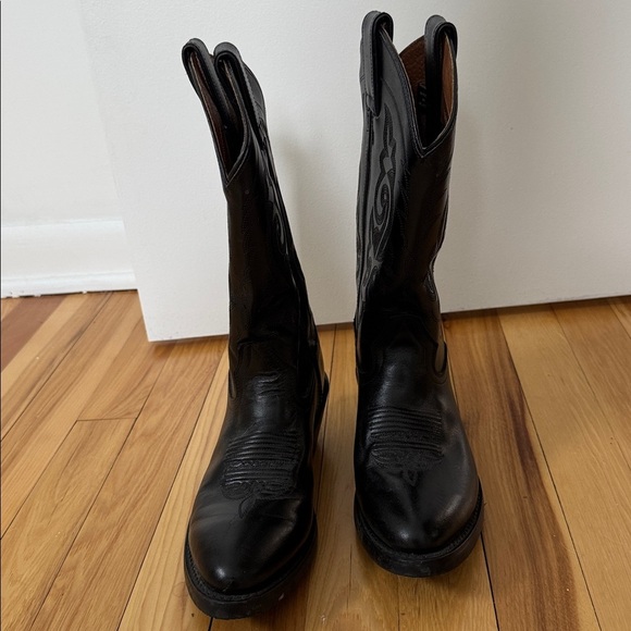Black Leather Cowboy Boots Women’s Size 6.5 - Picture 3 of 9